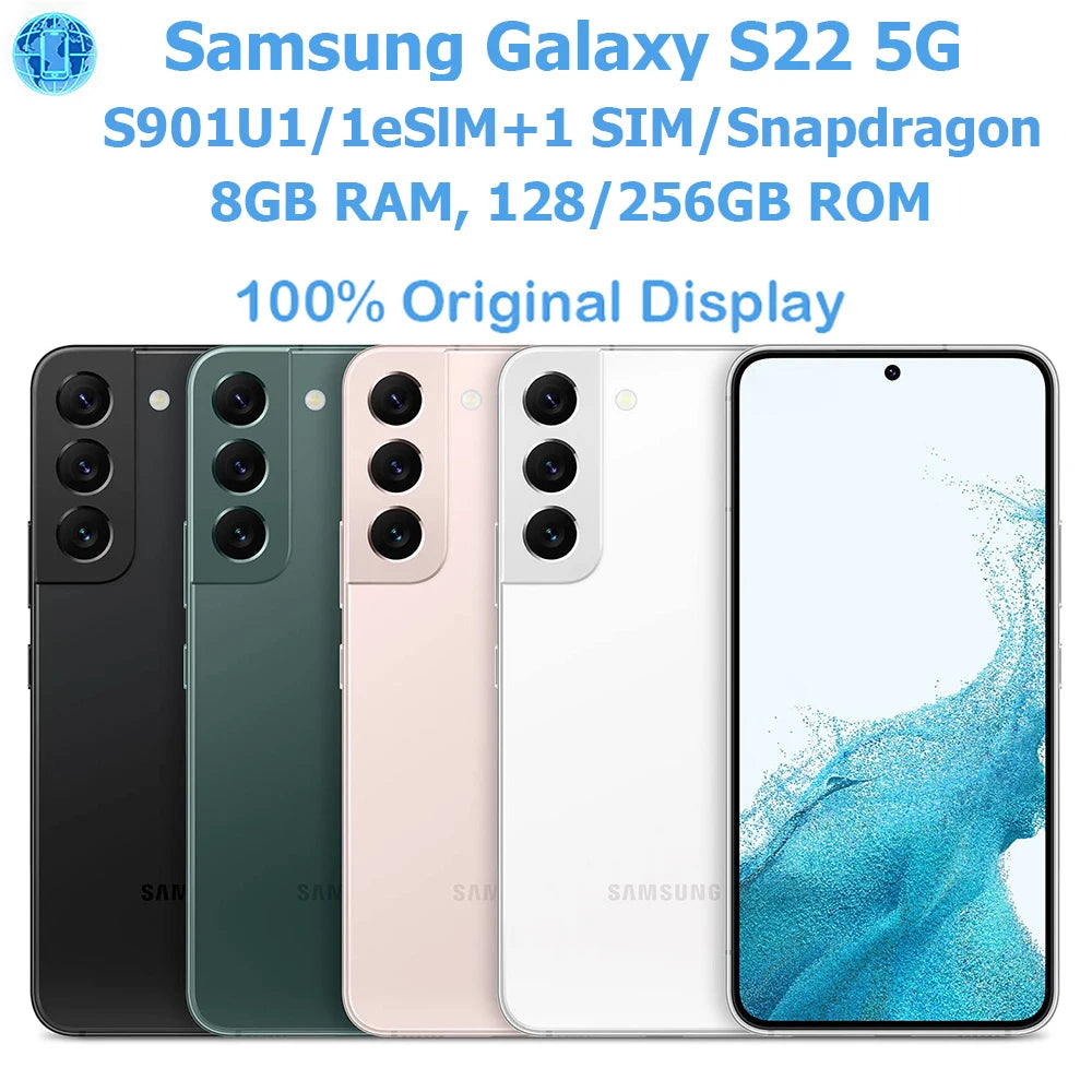 Samsung Galaxy S22 5G S901U1 Intelligent Android Phone Original 6.1-inch AMOLED Snapdragon NFC Eight Core US Original Unlocking
