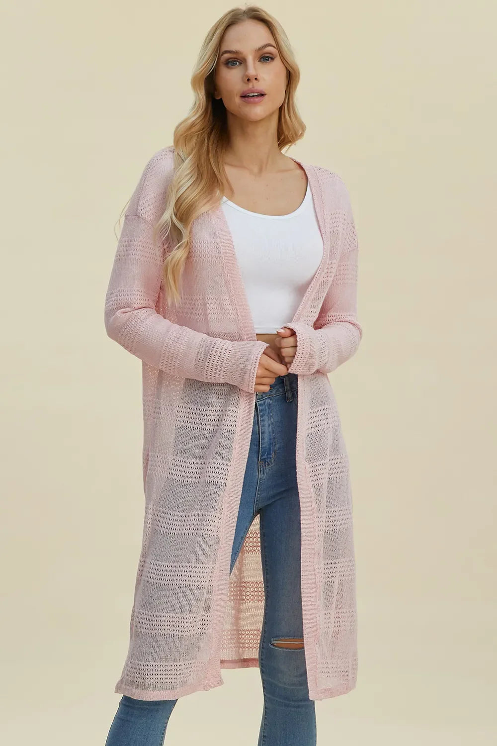 open front longline cardigan