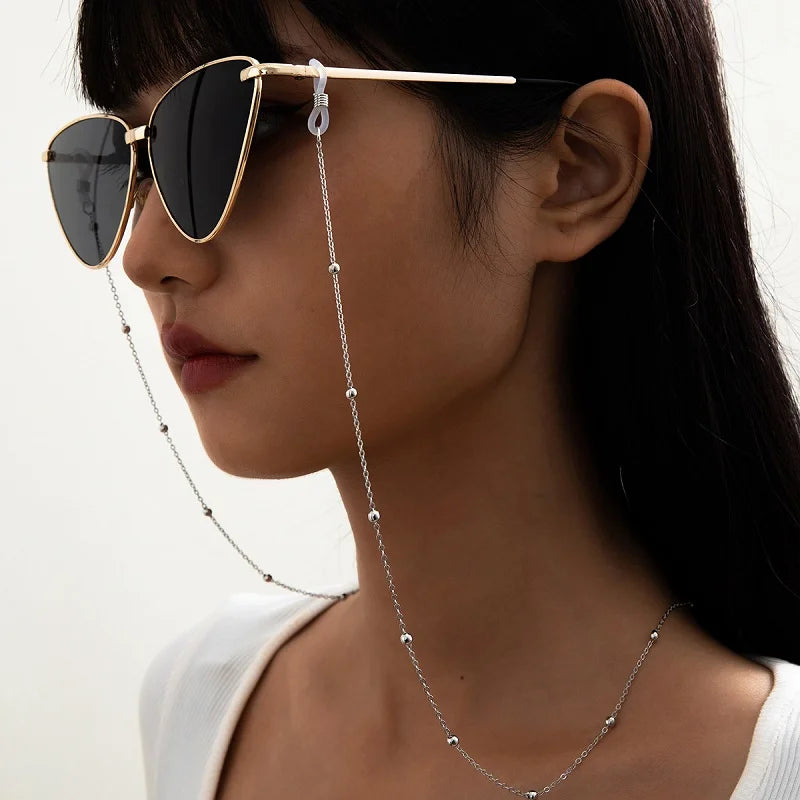 Mask Sunglasses Chains for Women Men Black Ziai Silver Color Alloy Beads Antislip Chains Fashion Eyewear Accessories Wholesale