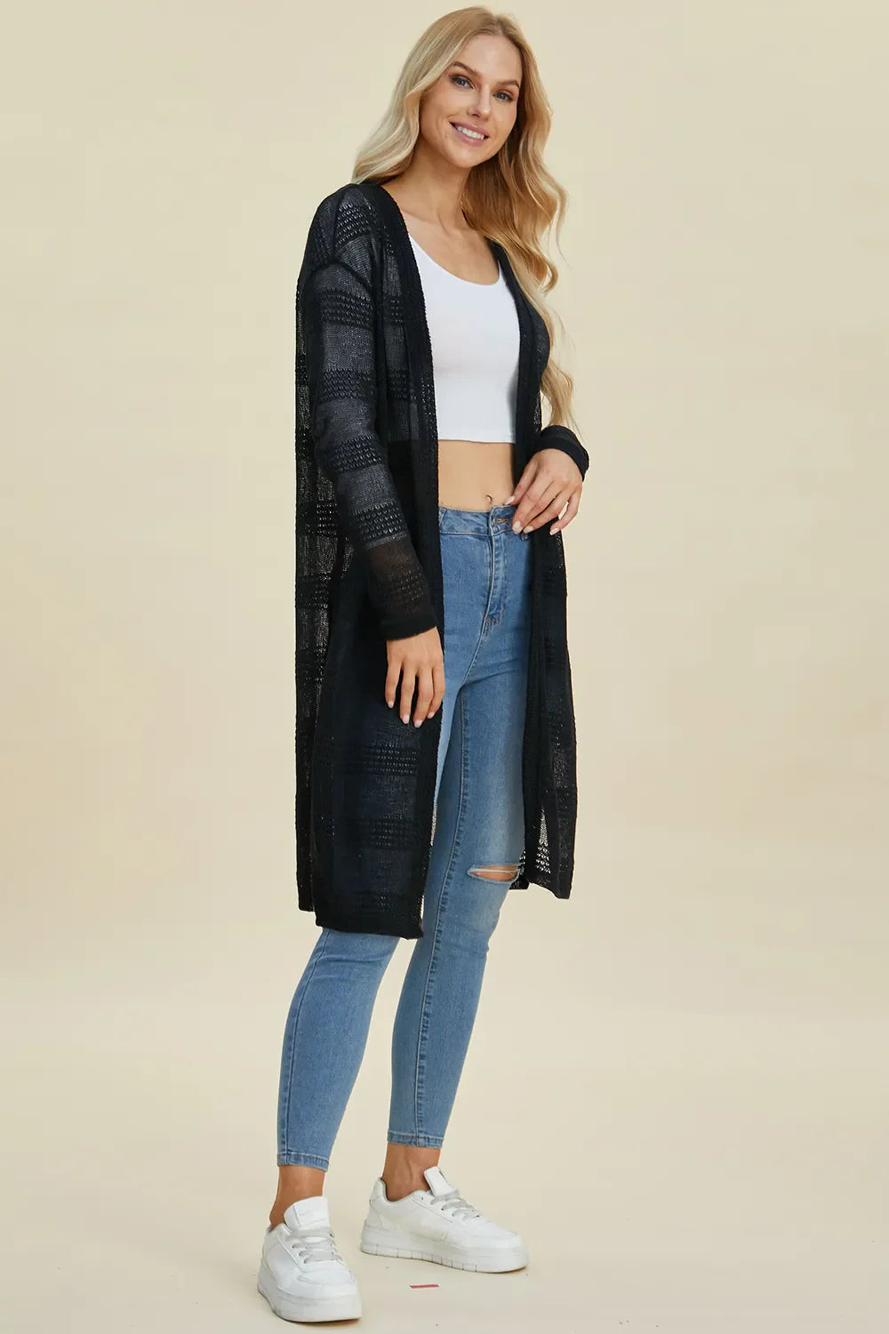 open front longline cardigan