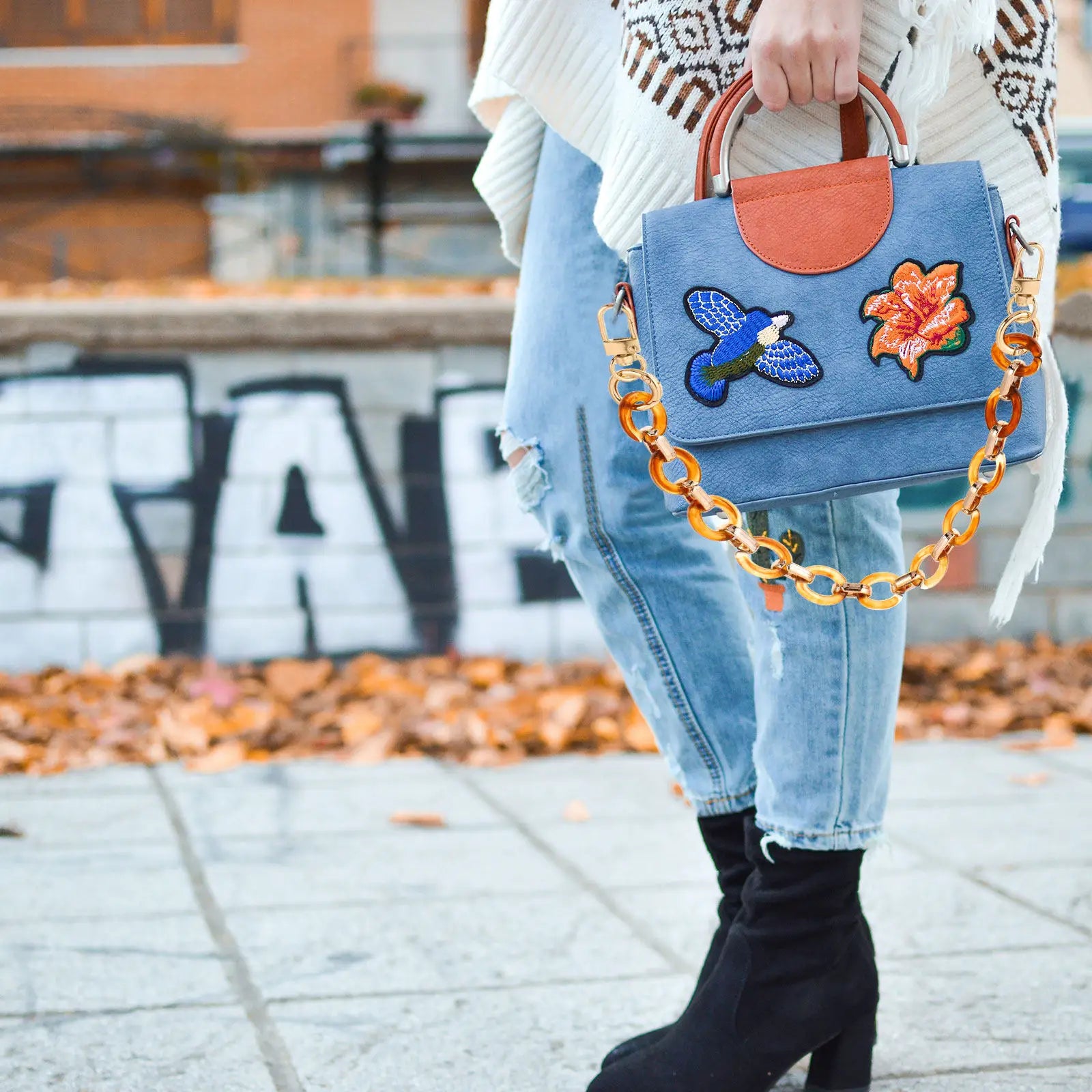 Resin Purse Chain Exquisite Lightweight Bag Replacement Strap Stylish Outdoor Handbag Shoulder Chain Bright Color Design