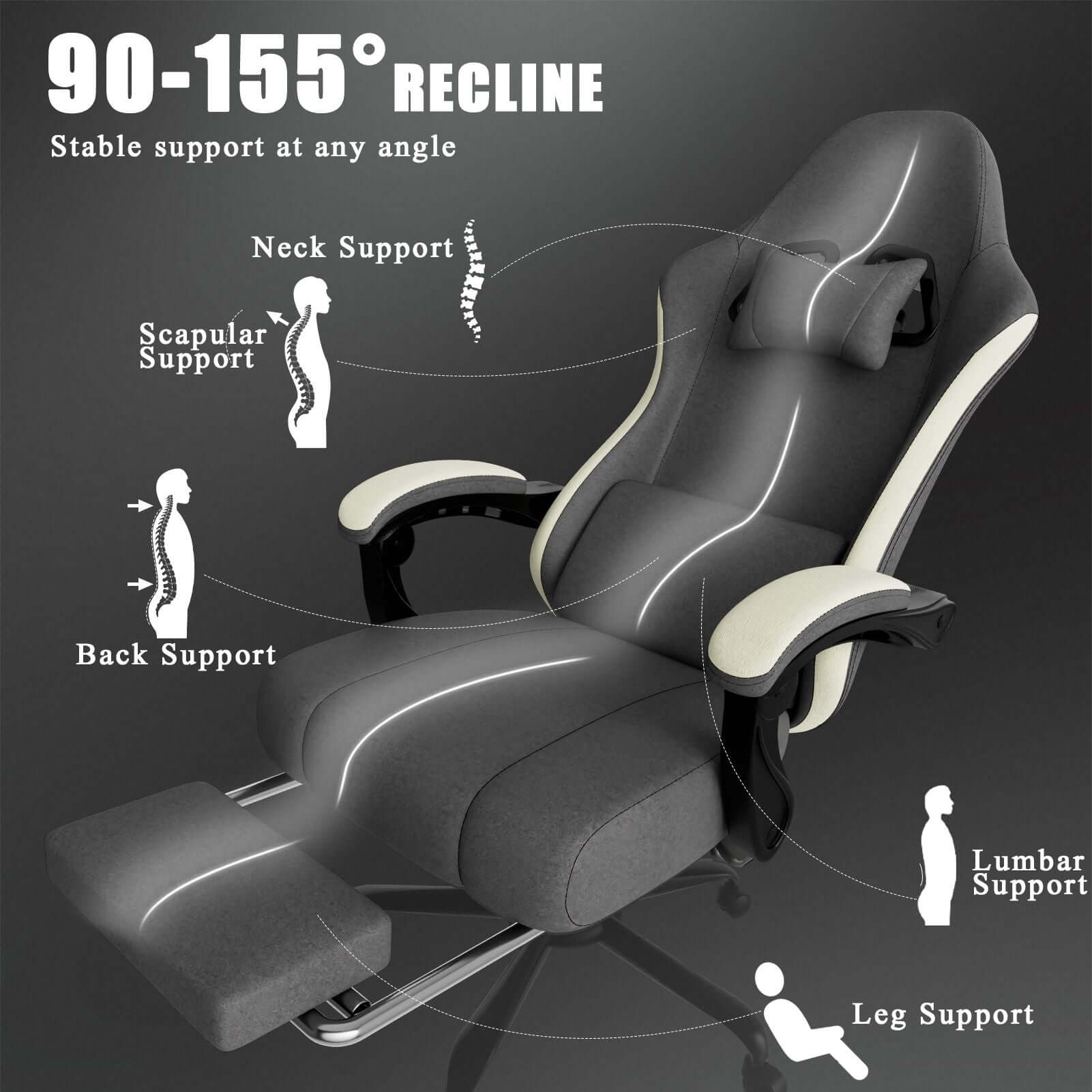 ergonomic gaming chair with footrest
