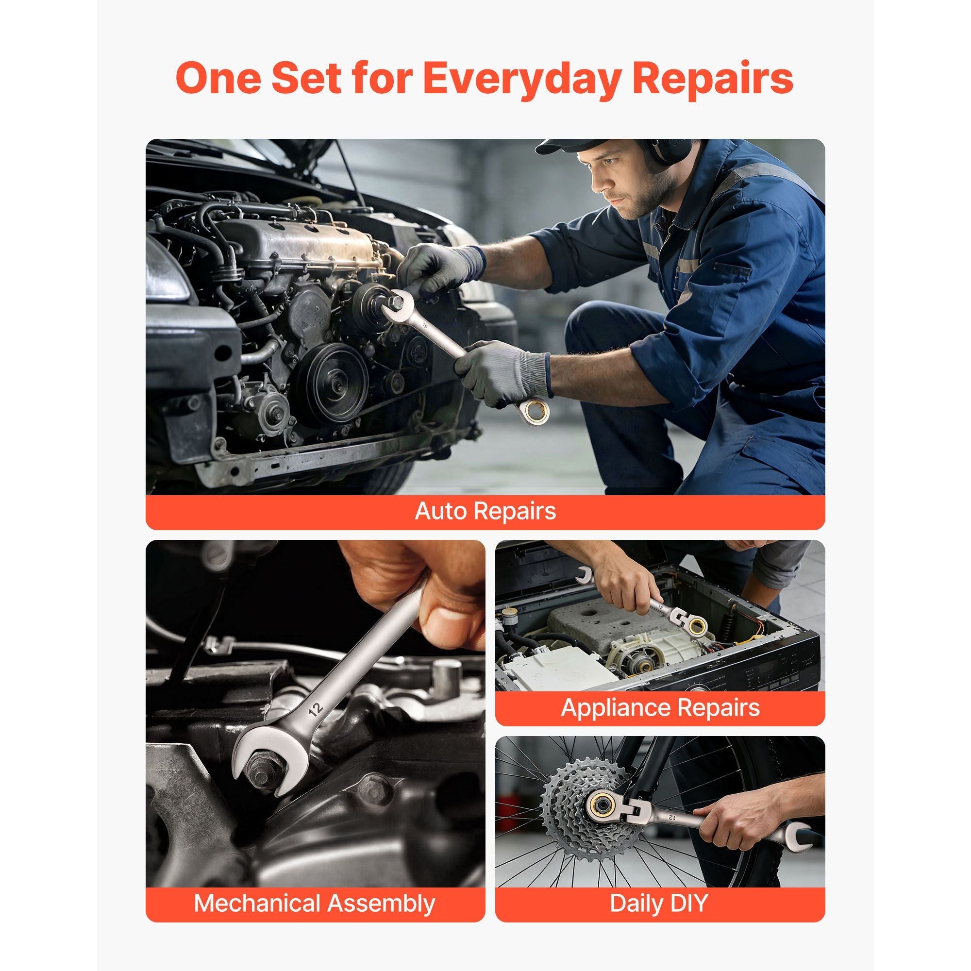 flex head ratcheting wrench set