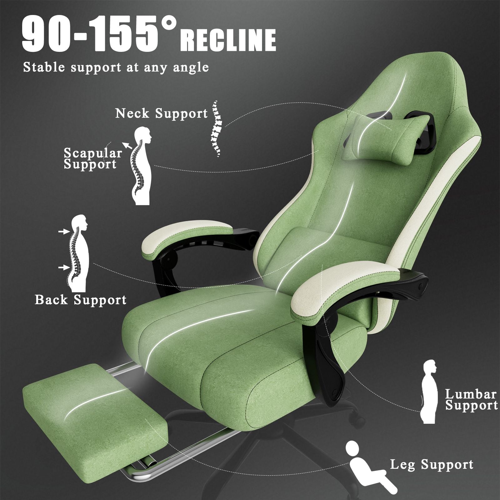 ergonomic gaming chair with footrest