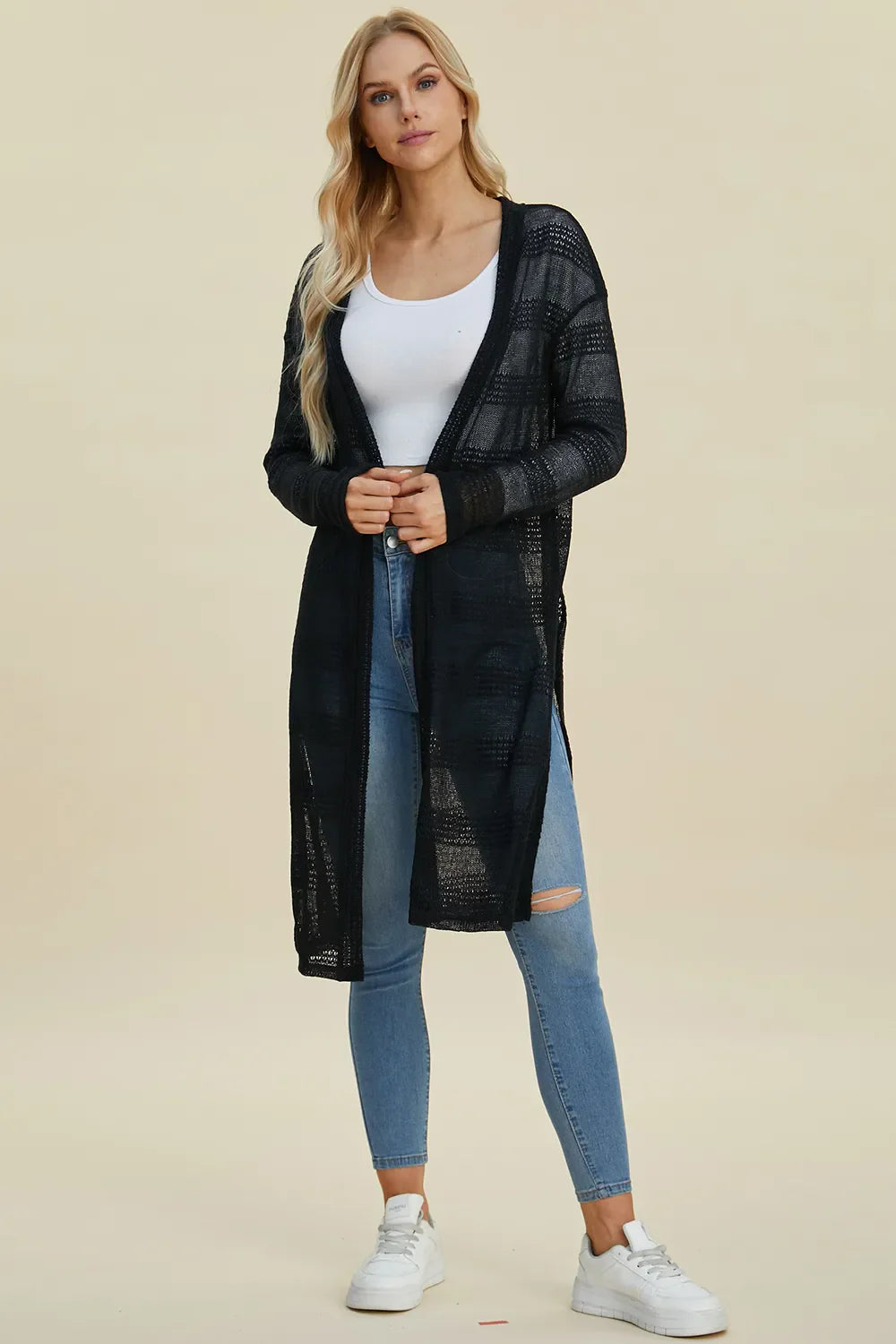 open front longline cardigan