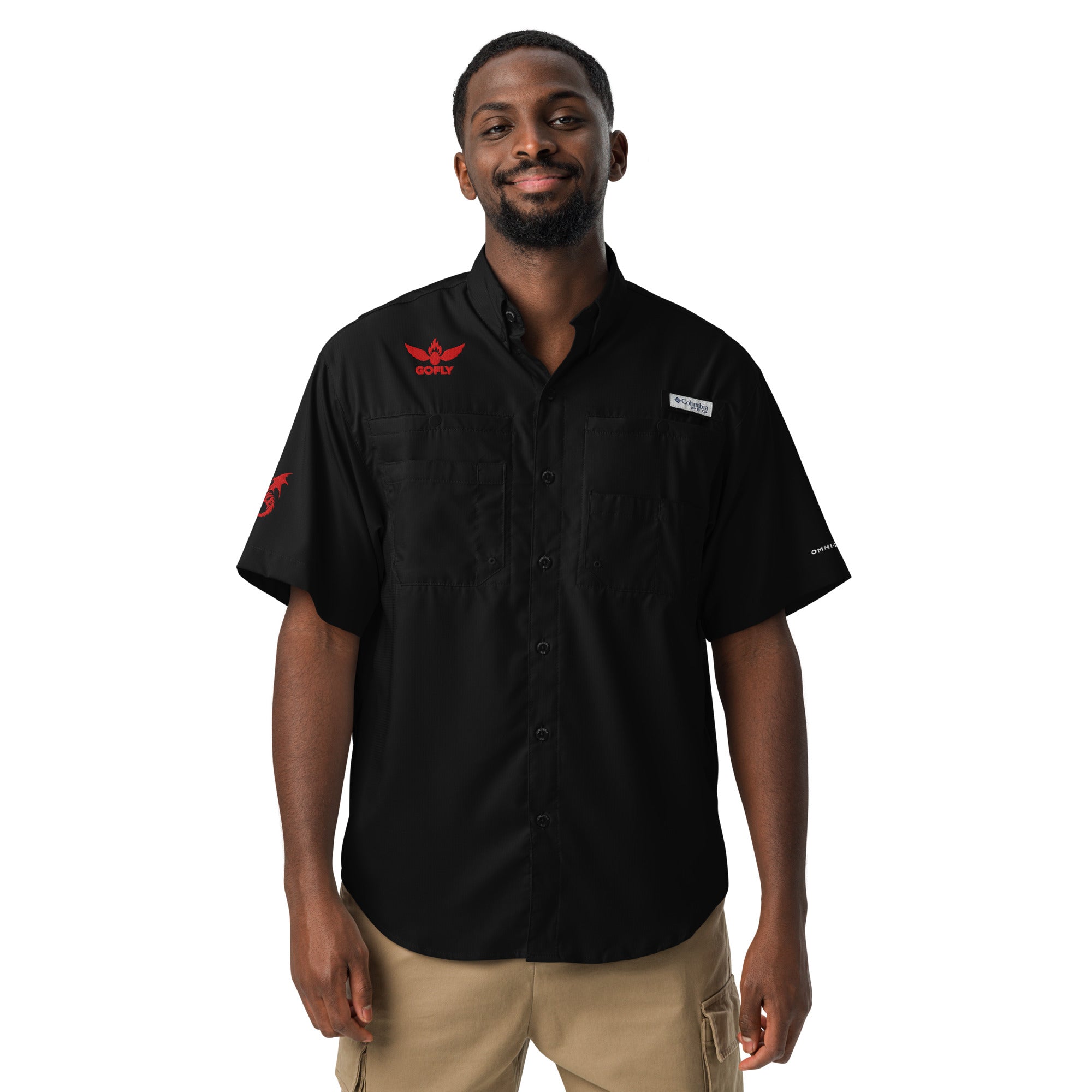 GoFlyStyle Men’s Columbia short sleeve button shirt