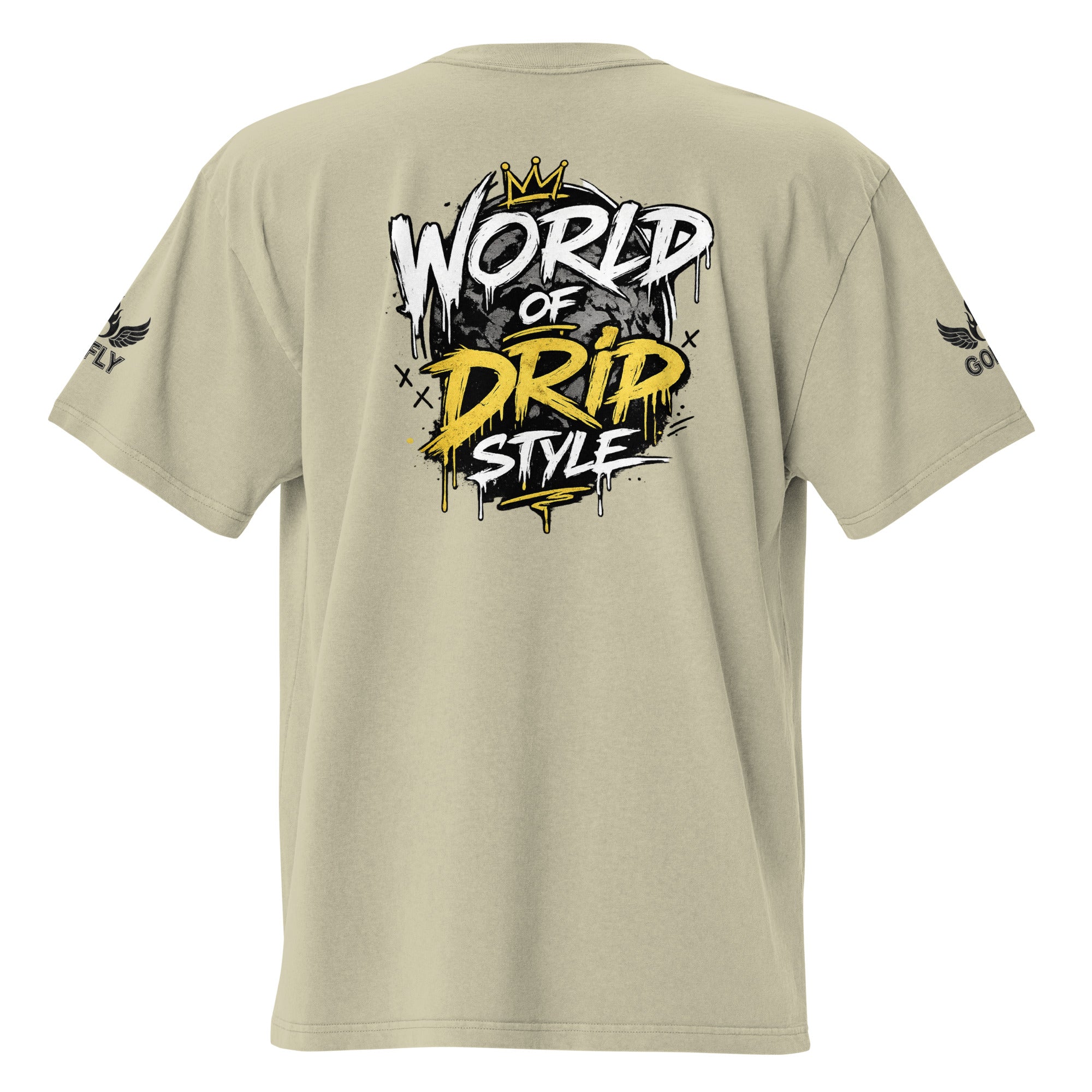 GoFly World Of Drip Style Oversized faded t-shirt