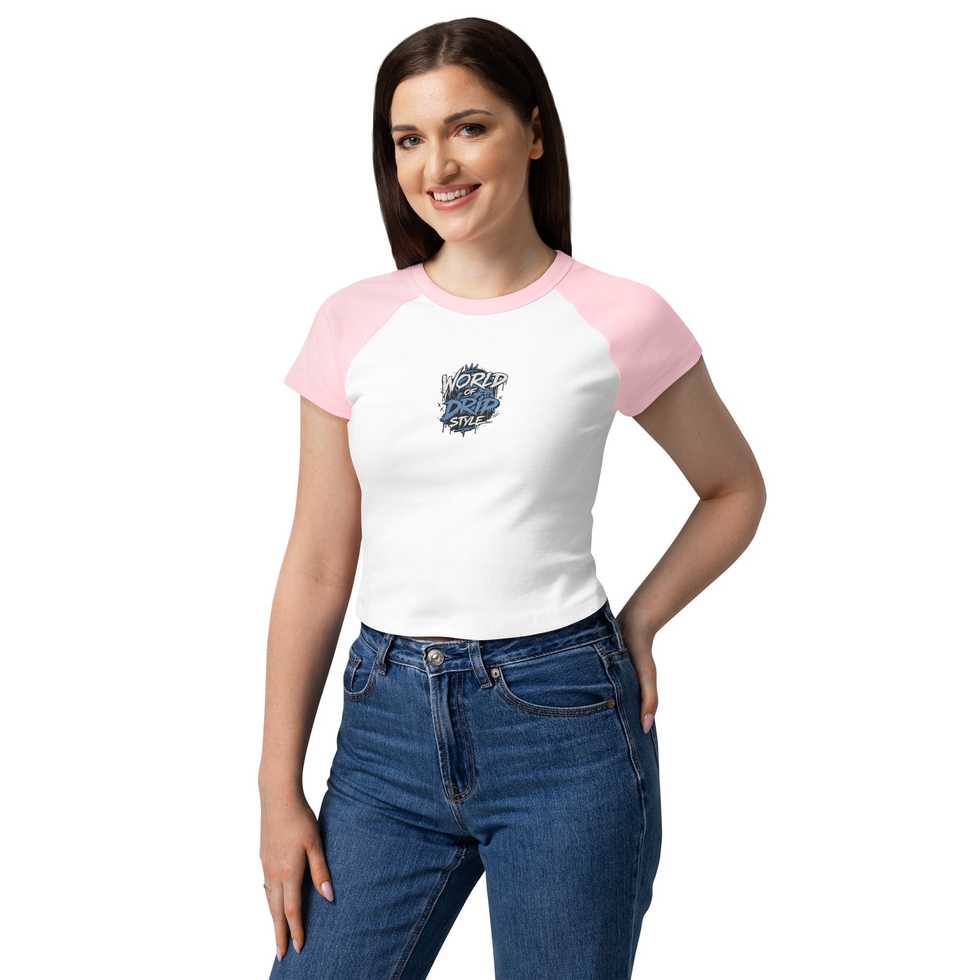 GoFly World Of Drip Style Women’s micro rib raglan baby tee