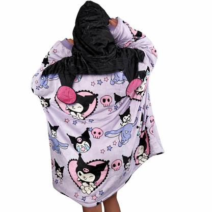 Kuromi Hello Kitty Wearable Blanket Hoodie for Kids &amp; Adults | OLM Toys
