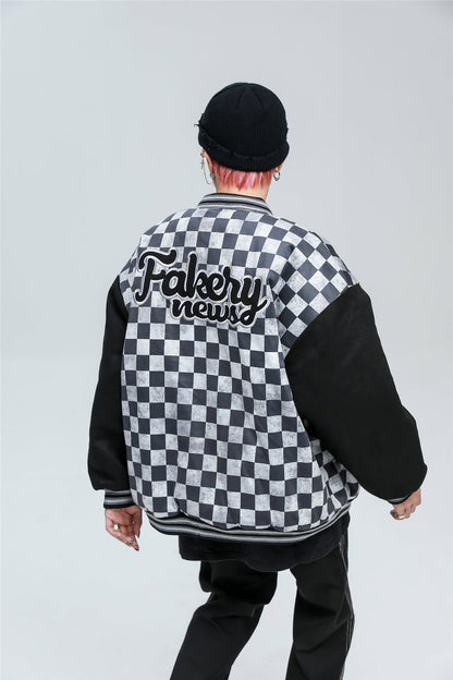 GoFly Checkered Winter Bomber Jacket