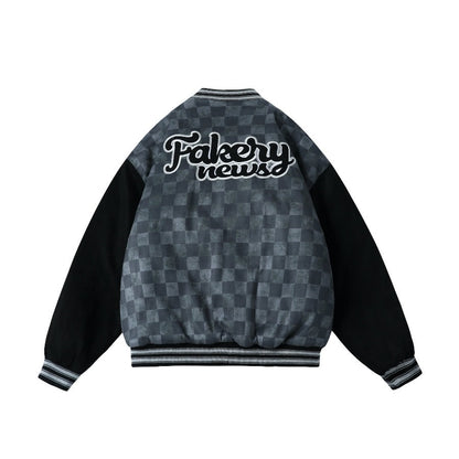 GoFly Checkered Winter Bomber Jacket