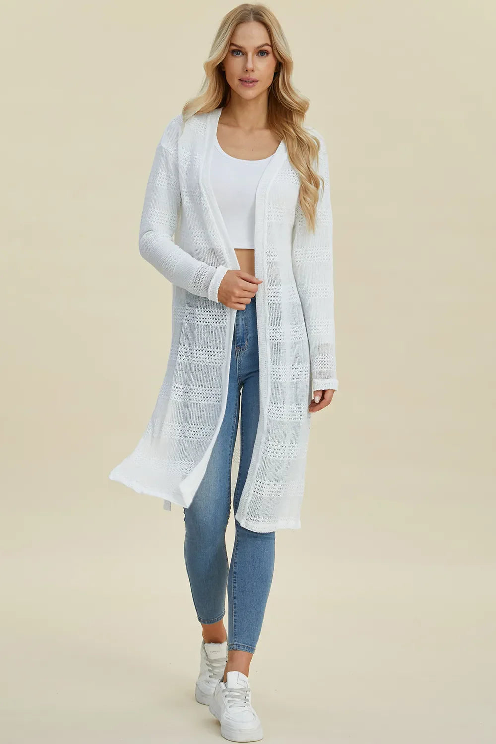 open front longline cardigan