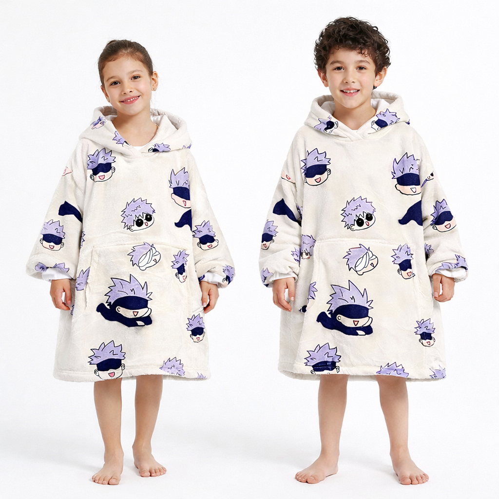 Jujutsu Kaisen Gojo Wearable Blanket Hoodie for Adults &amp; Kids | OLM Toys