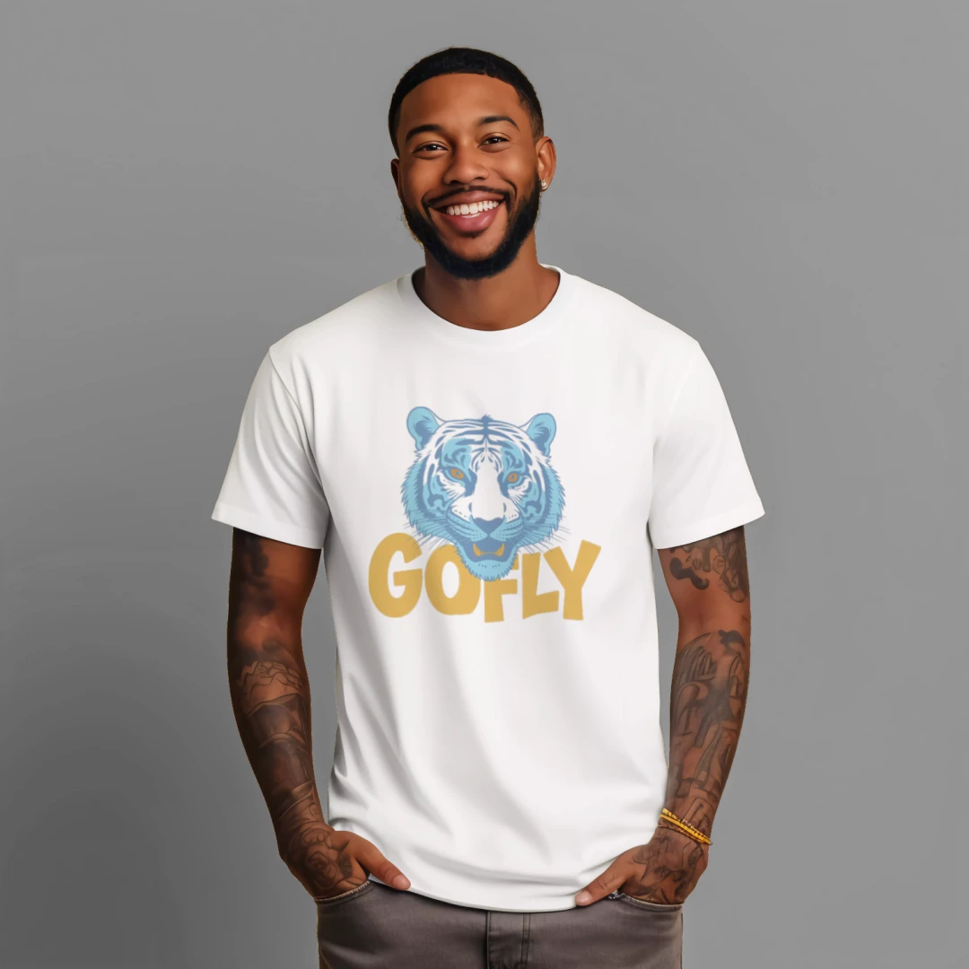 GoFly TigerFace Unisex Fine Jersey Ringer T-Shirt