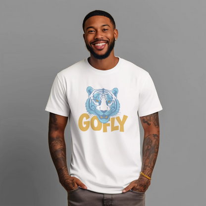 GoFly TigerFace Unisex Fine Jersey Ringer T-Shirt