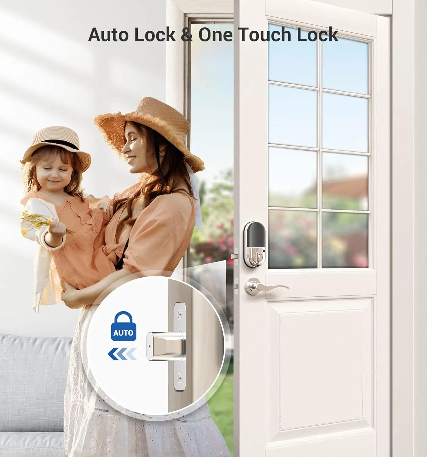 7-in-1 Fingerprint Smart Lock for Front Door, Keyless Entry with App Control, Touchscreen Keypad Deadbolt