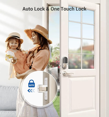 7-in-1 Fingerprint Smart Lock for Front Door, Keyless Entry with App Control, Touchscreen Keypad Deadbolt