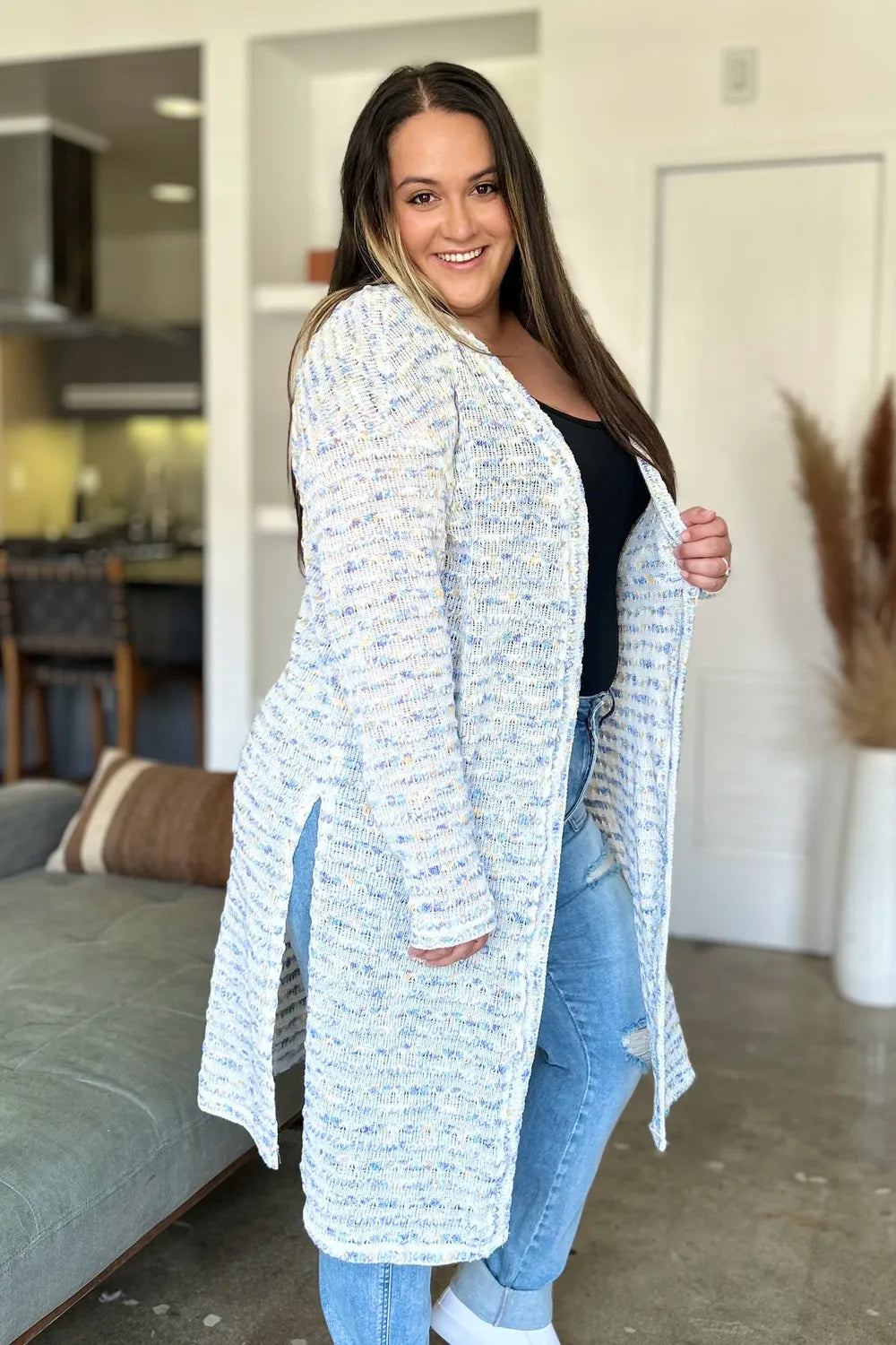 open front longline cardigan