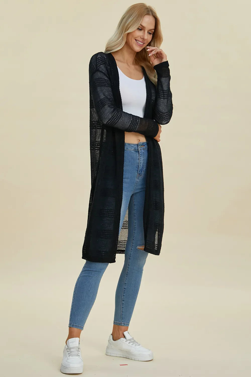 open front longline cardigan