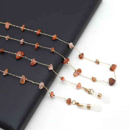 Natural Amethyst Stone Beaded Trendy Eyeglasses Chain Party Gift for Women Men Glasses Mask Rope Accessories Length 80cm