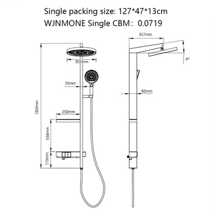 Top 1 High End Wall Mounted Thermostatic Mixer Set Niche Bathroom Faucets Ceramic Valve Shower System Bathtub Shower Faucet Set