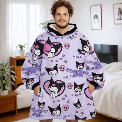 Kuromi Hello Kitty Wearable Blanket Hoodie for Kids &amp; Adults | OLM Toys