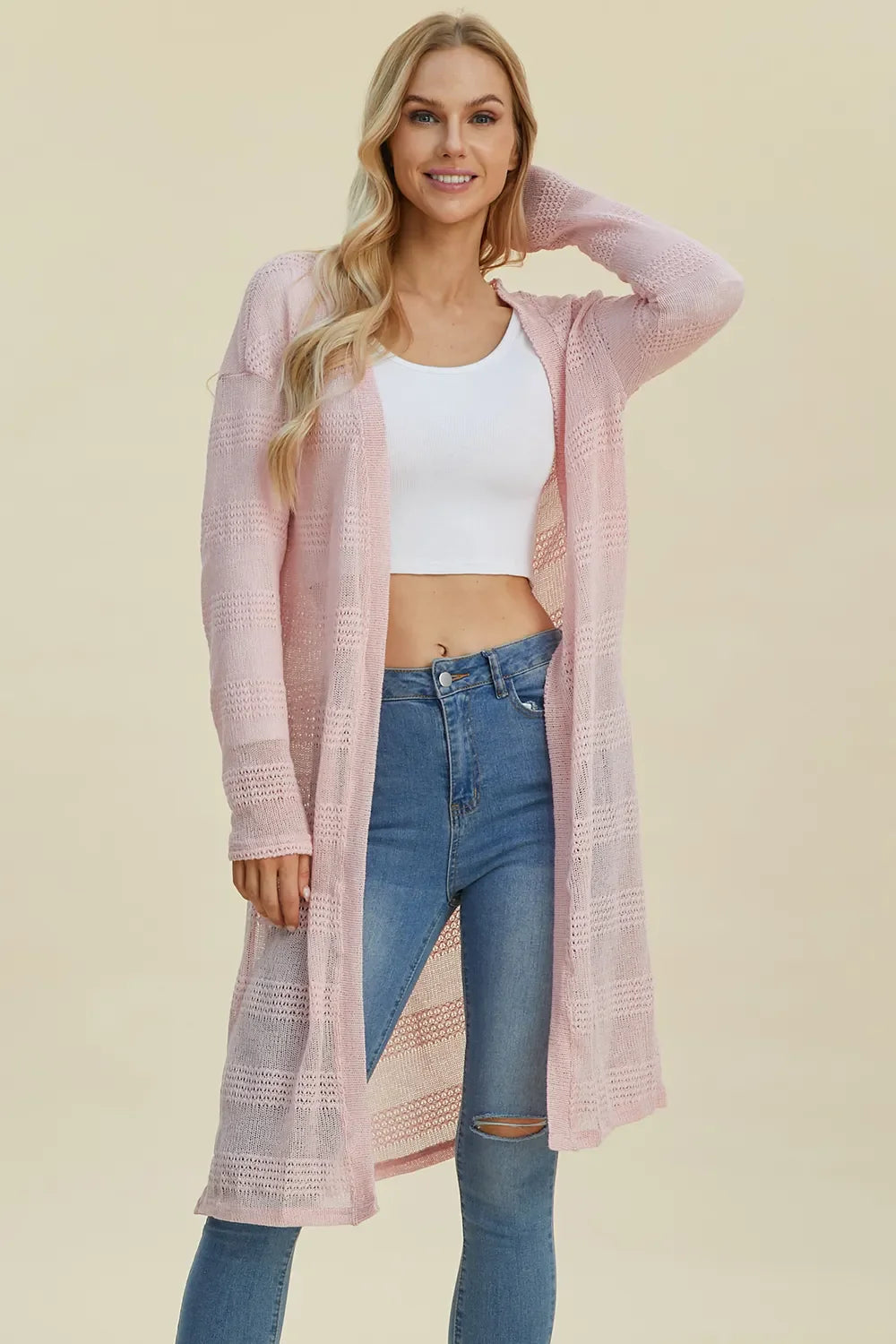open front longline cardigan