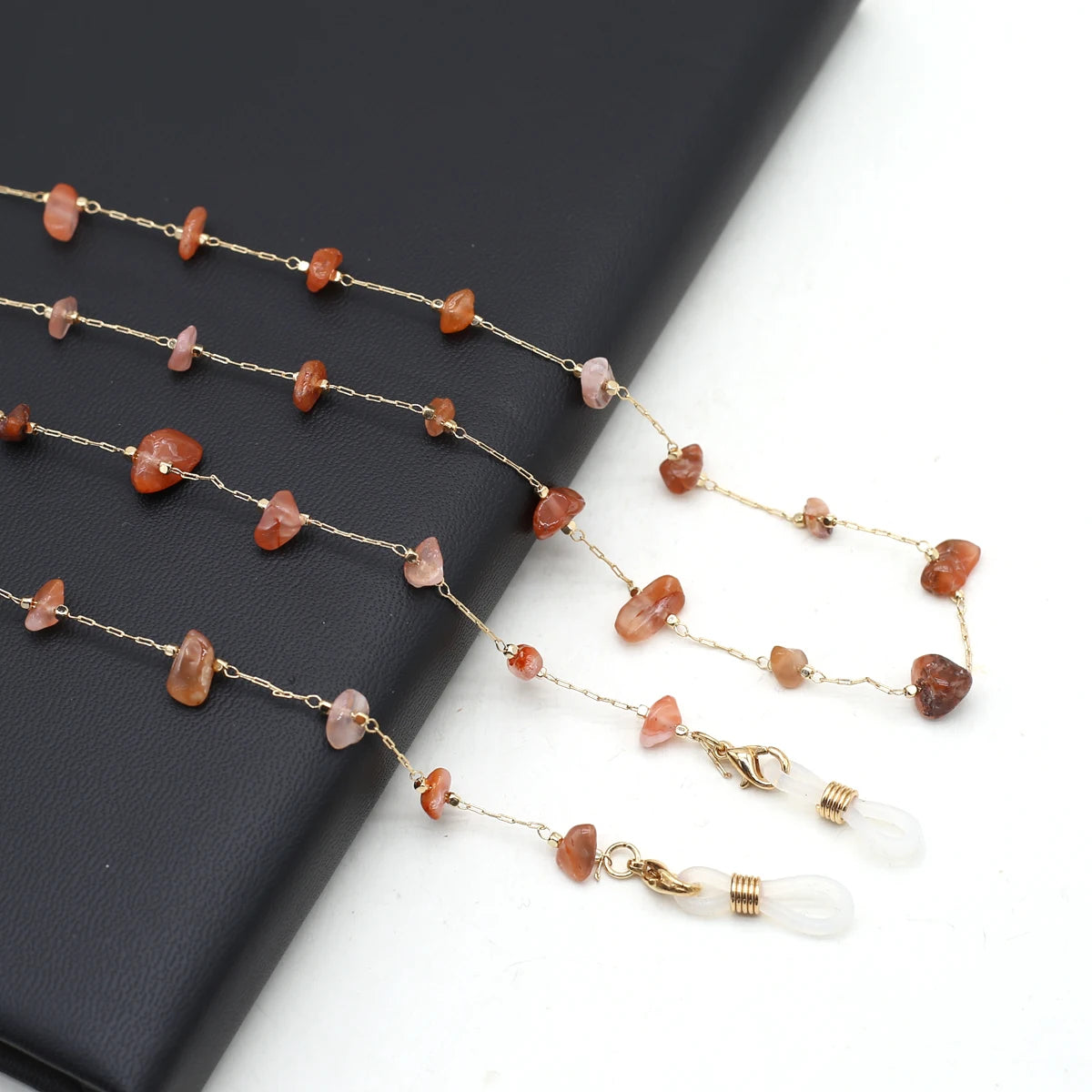 Natural Amethyst Stone Beaded Trendy Eyeglasses Chain Party Gift for Women Men Glasses Mask Rope Accessories Length 80cm