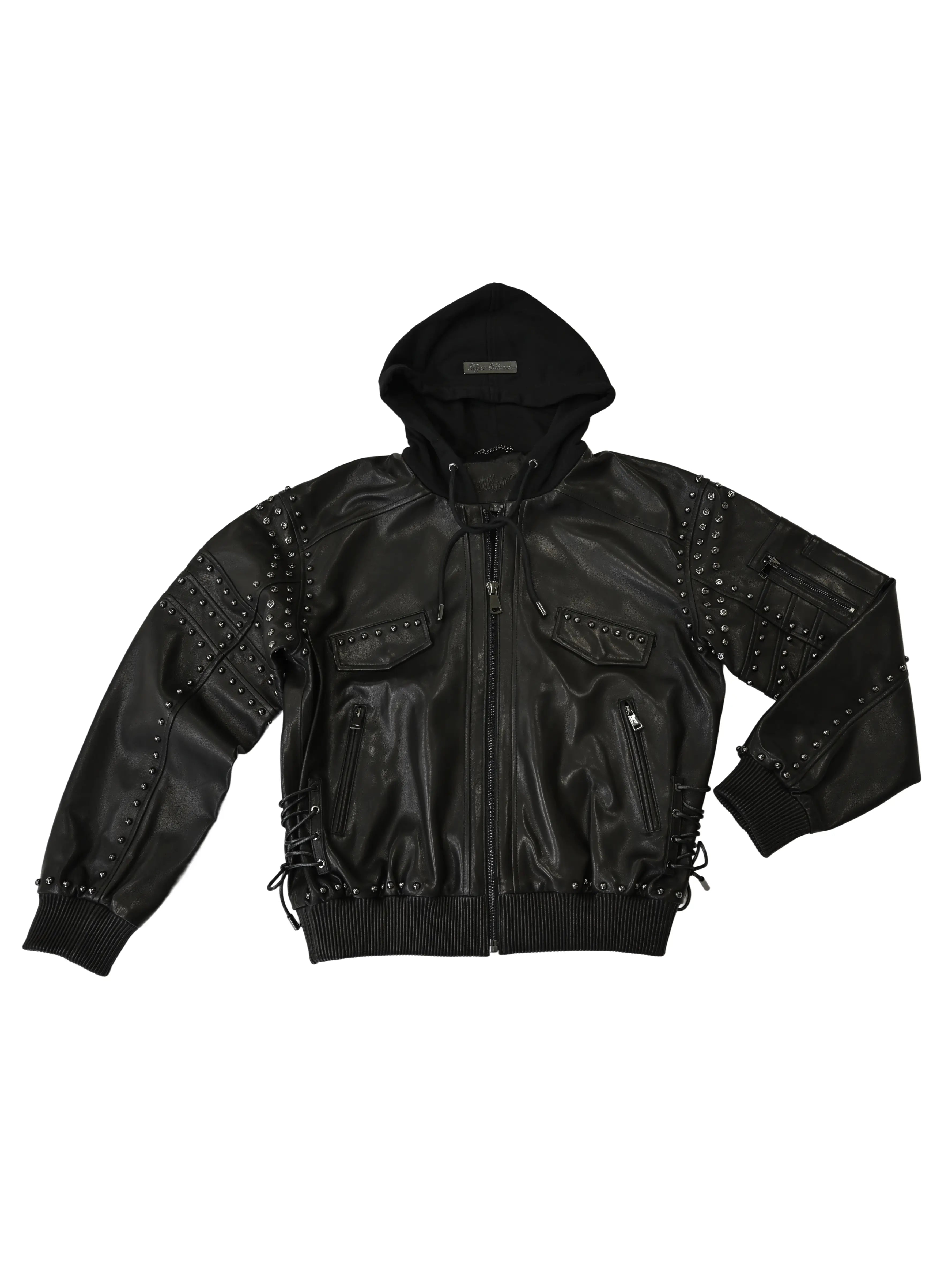GOFLYSTYLE Leather Bomber Jacket