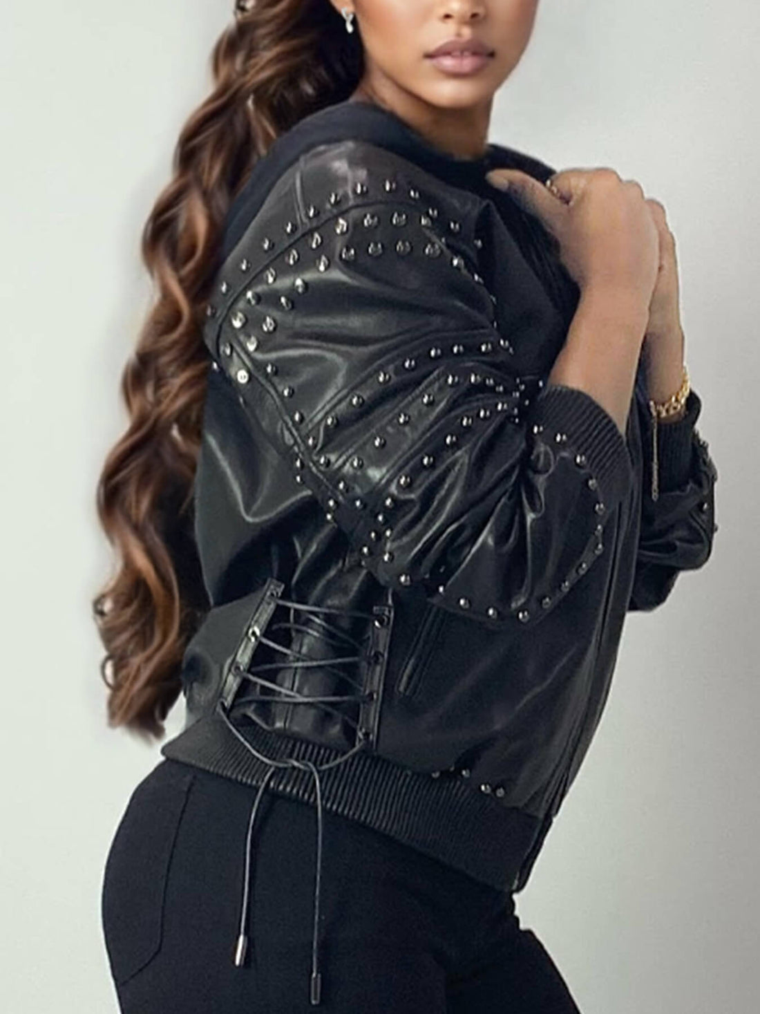 GOFLYSTYLE Leather Bomber Jacket