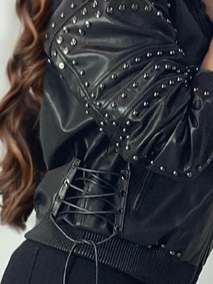 GOFLYSTYLE Leather Bomber Jacket