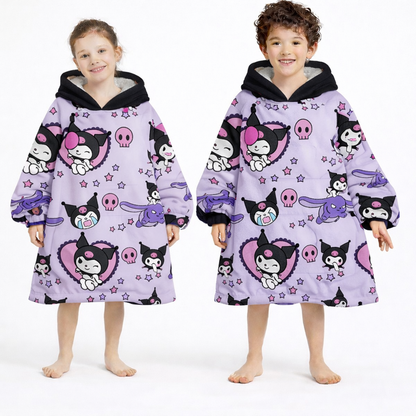 Kuromi Hello Kitty Wearable Blanket Hoodie for Kids &amp; Adults | OLM Toys