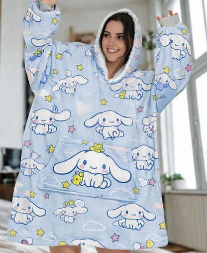 Cinnamoroll hello kitty Wearable Blanket Hoodie for Kids &amp; Adults | OLM Toys