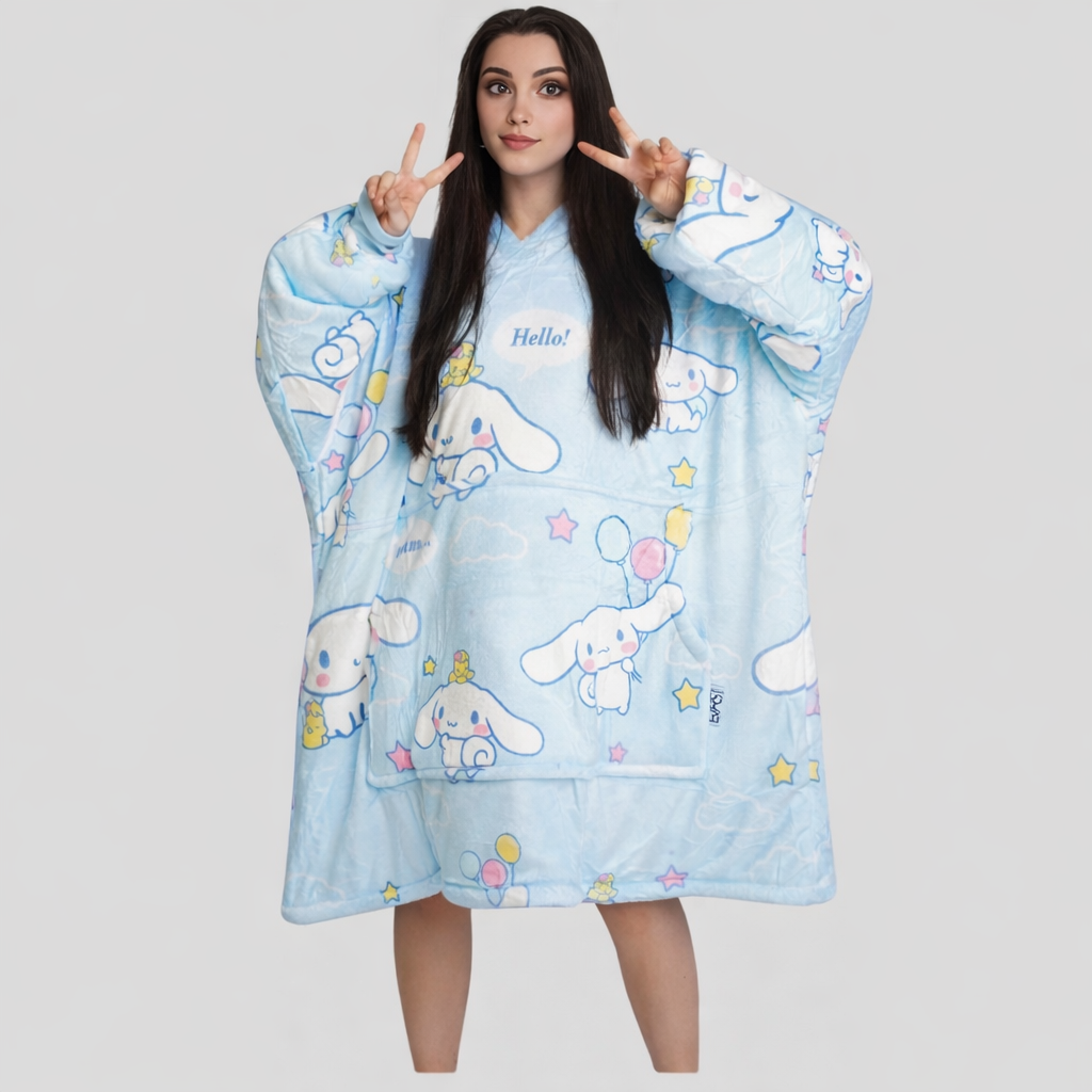 Cinnamoroll hello kitty Wearable Blanket Hoodie for Kids &amp; Adults | OLM Toys