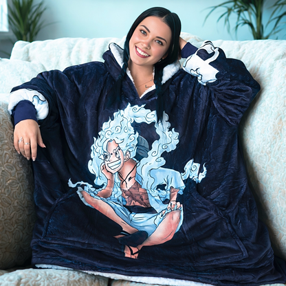 gear 5 Luffy One Piece Wearable Blanket Hoodie for Kids &amp; Adults | OLM Toys