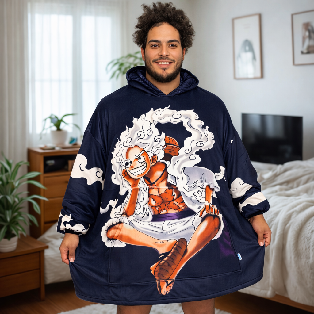 gear 5 Luffy One Piece Wearable Blanket Hoodie for Kids &amp; Adults | OLM Toys