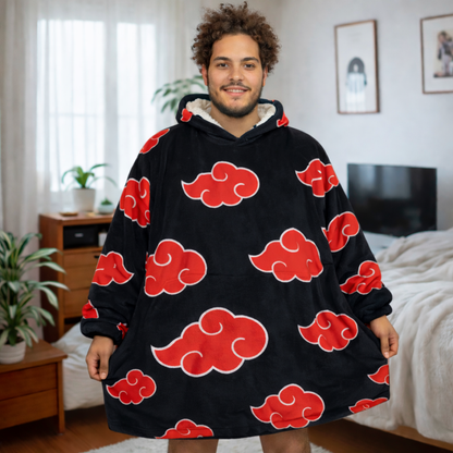 Naruto Itachi Akatsuki Wearable Blanket Hoodie for Kids &amp; Adults | OLM Toys