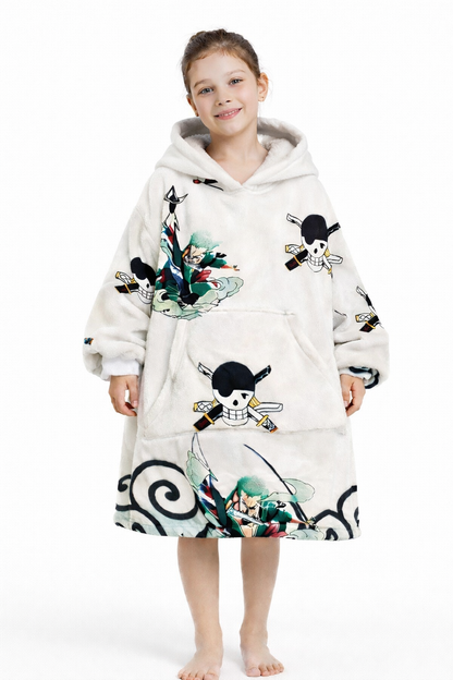 Zoro One Piece Wearable Blanket Hoodie for Kids &amp; Adults | OLM Toys