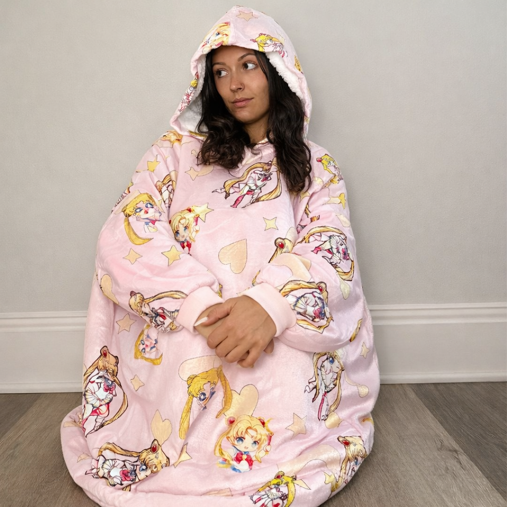 Sailor Moon Wearable Blanket Hoodie for Kids &amp; Adults | OLM Toys