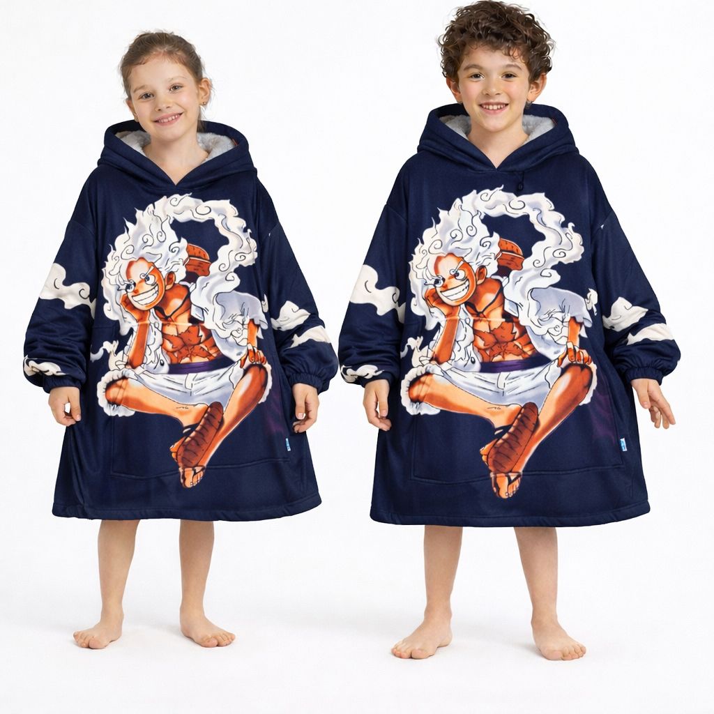 gear 5 Luffy One Piece Wearable Blanket Hoodie for Kids &amp; Adults | OLM Toys