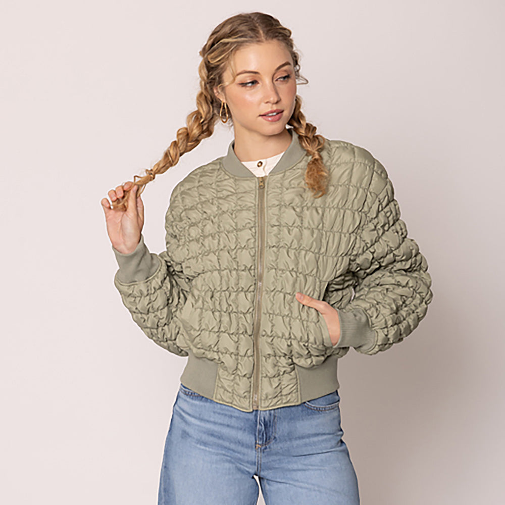 GoFly Reversible Quilted Bomber Jacket