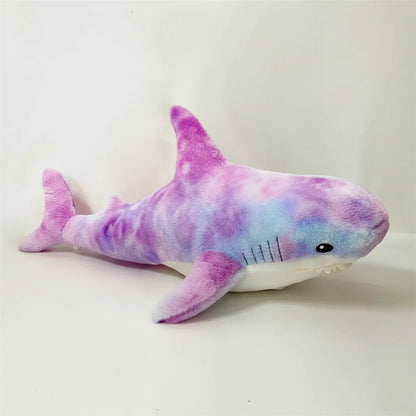 Colorful Shark Plush Toy – Soft Stuffed Animal Pillow