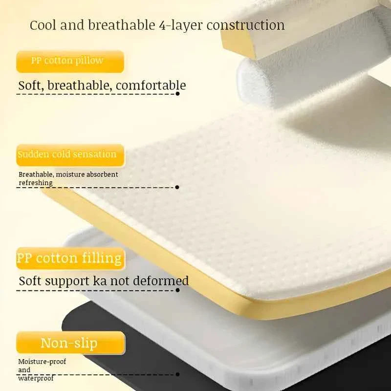 Cooling Pet Sofa Bed – Breathable Ice Silk Dog &amp; Cat Cushion with Backrest Washable Design