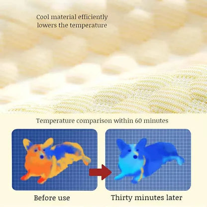 Cooling Pet Sofa Bed – Breathable Ice Silk Dog &amp; Cat Cushion with Backrest Washable Design