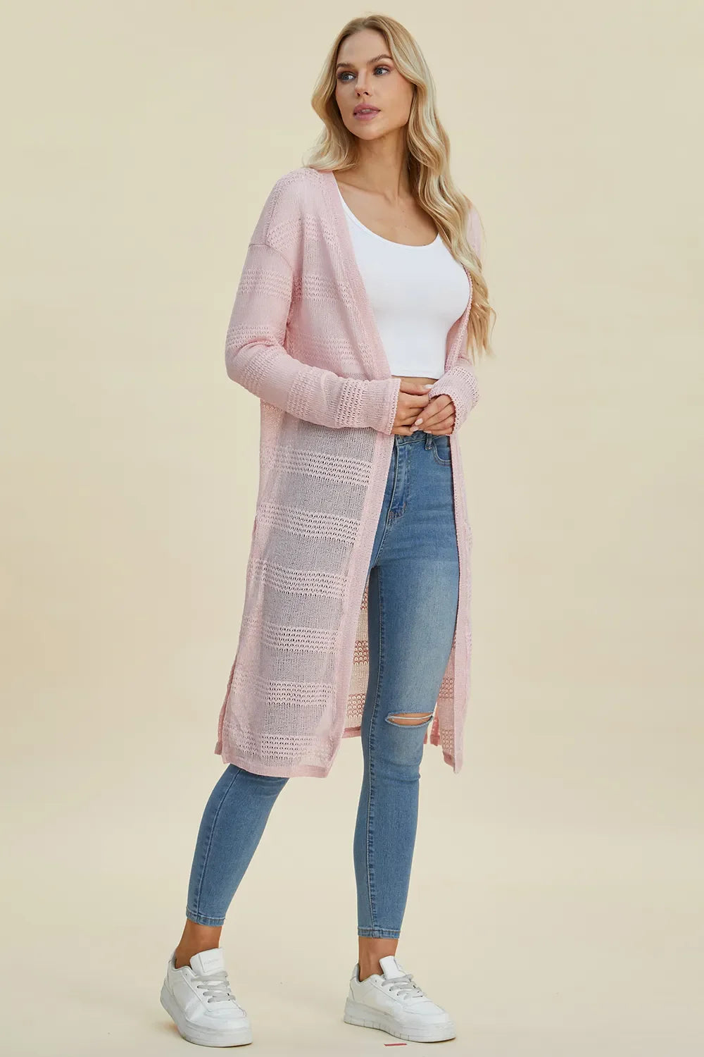 open front longline cardigan