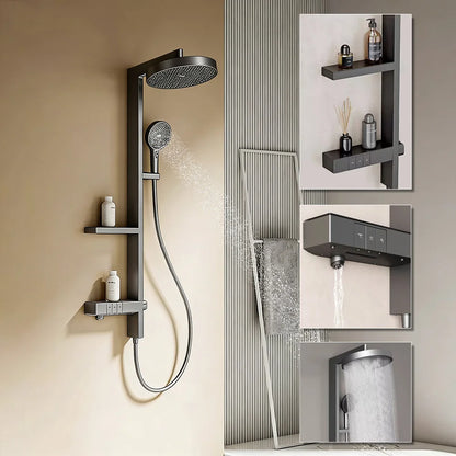 Top 1 High End Wall Mounted Thermostatic Mixer Set Niche Bathroom Faucets Ceramic Valve Shower System Bathtub Shower Faucet Set