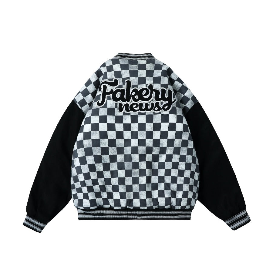 GoFly Checkered Winter Bomber Jacket