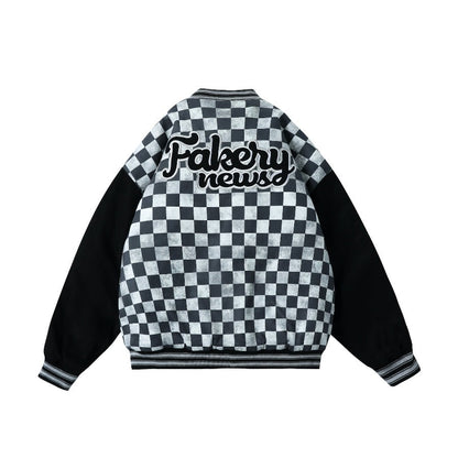 GoFly Checkered Winter Bomber Jacket