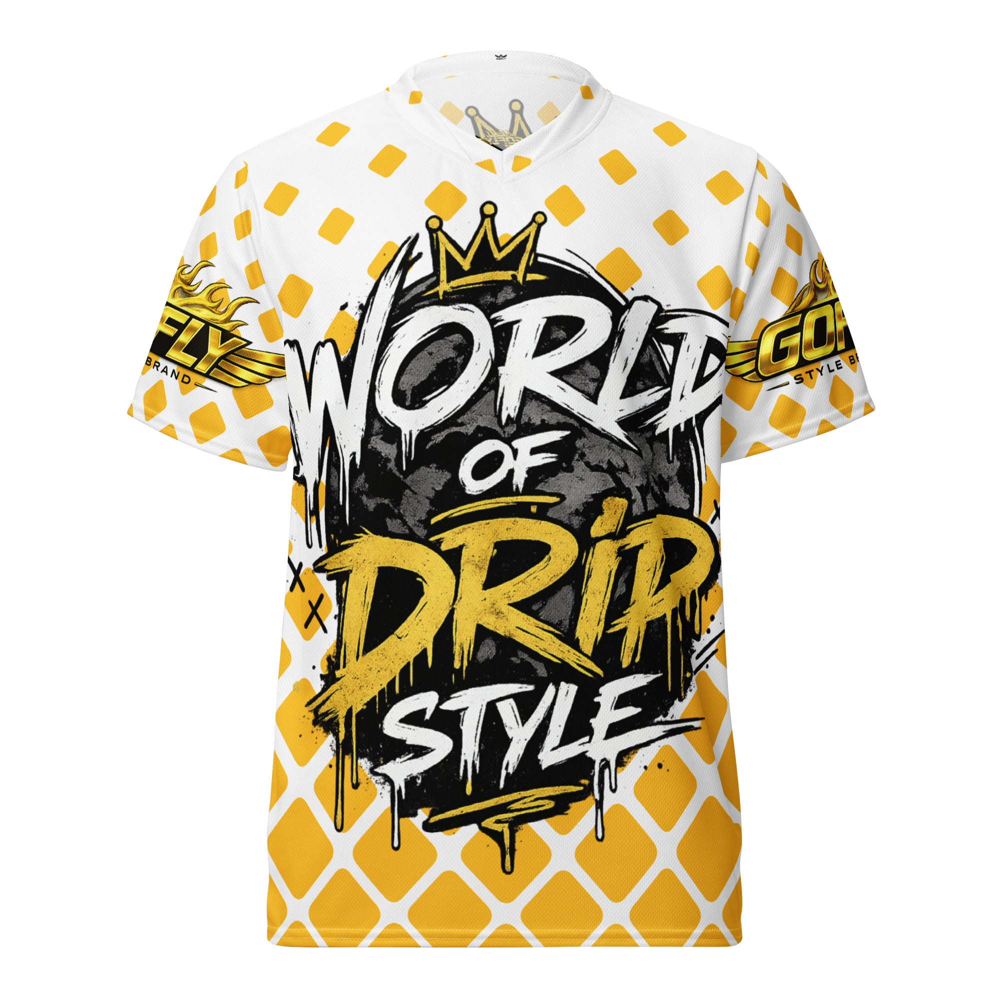 GoFly World Of Drip Style Recycled unisex sports jersey