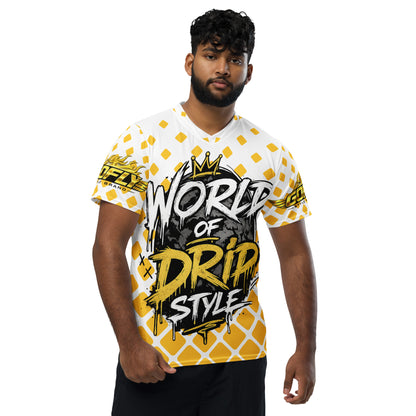GoFly World Of Drip Style Recycled unisex sports jersey